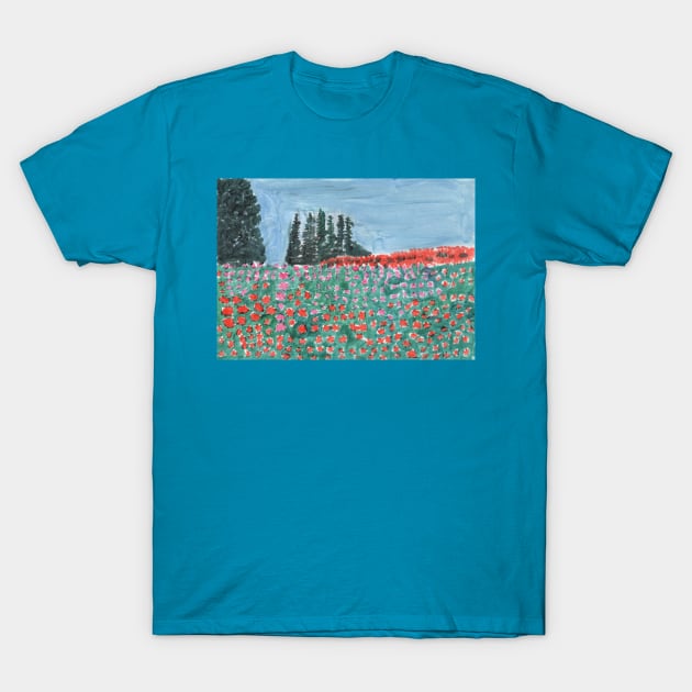 Meadow with Lots of Flowers T-Shirt by Mila-Ola_Art